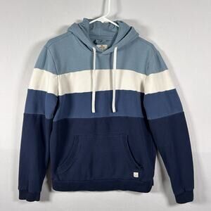 Marine Layer Soft Cozy Signature Coastal Blue‎ Colorblock Hoodie Men's Small